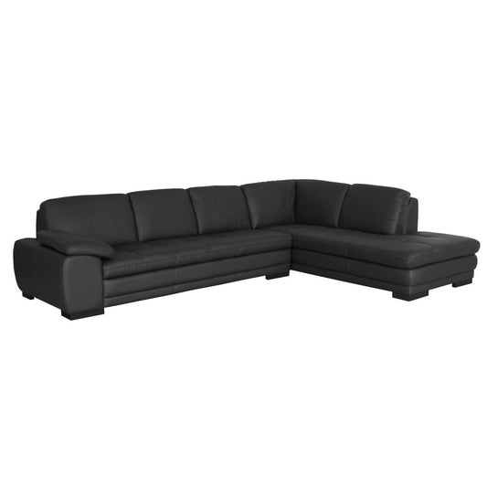 Modern Chaise Sectional Sofa in Black Wood