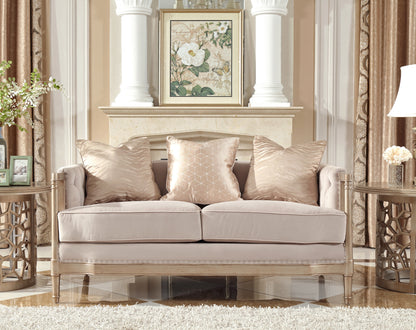 Fabric 3 PC Sofa Set in Champagne Finish 625-SSET3 European Traditional Victorian