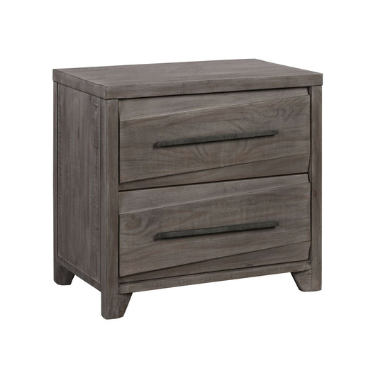 Modus Hearst Solid Wood Two Drawer Nightstand in Sahara Tan