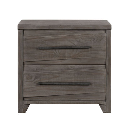 Modus Hearst Solid Wood Two Drawer Nightstand in Sahara Tan