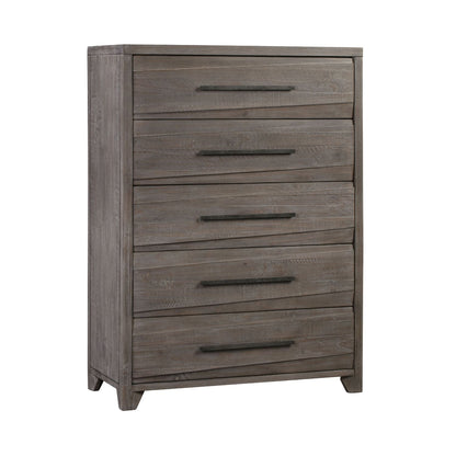 Modus Hearst Solid Wood Five Drawer Chest in Sahara Tan