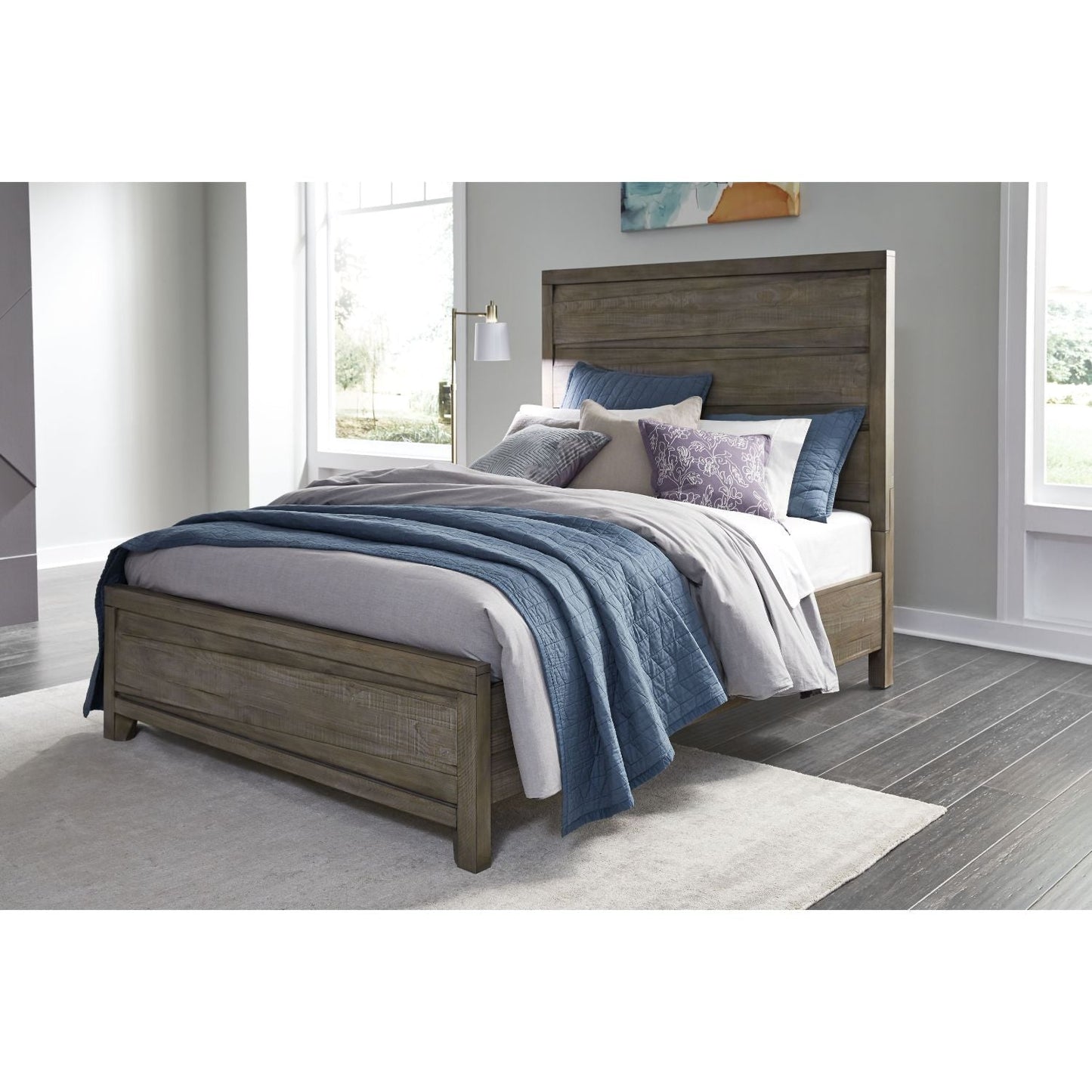 Modus Hearst Solid Wood Queen Panel Bed in Sahara Tan