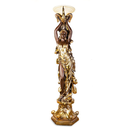 Floor Lamp in Antique Bronze & Metallic Gold Finish AC7932 European Victorian