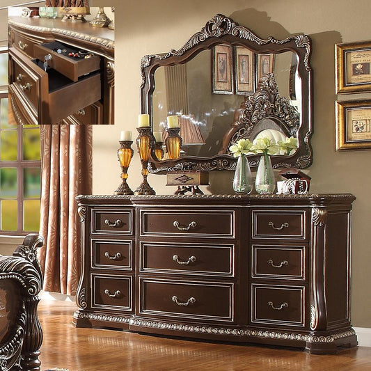 Dresser in Brown Cherry Finish DR8013 European Traditional Victorian