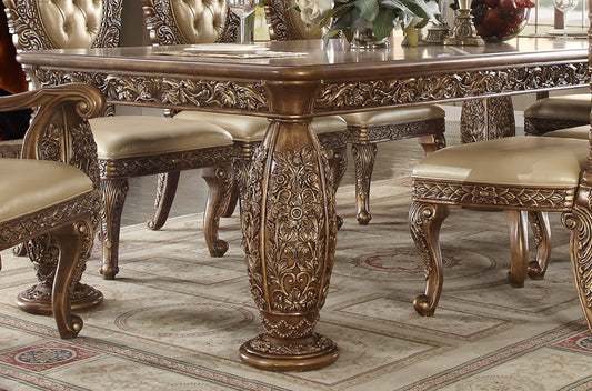 Dining Table in Metallic Antique Gold & Brown Finish D8018 European Victorian