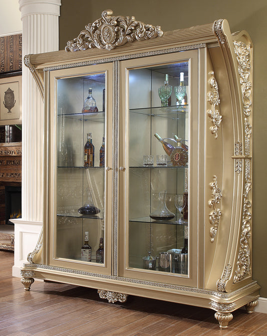 China Cabinet in Belle Silver Finish CH8022 European Traditional Victorian