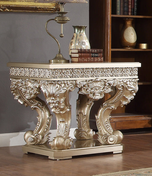 End Table in Belle Silver Finish E8022 European Traditional Victorian