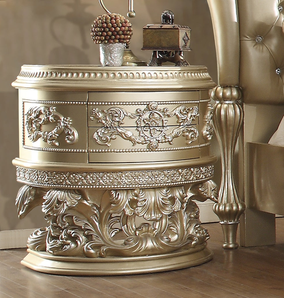 Night Stand in Belle Silver Finish N8022 European Traditional Victorian
