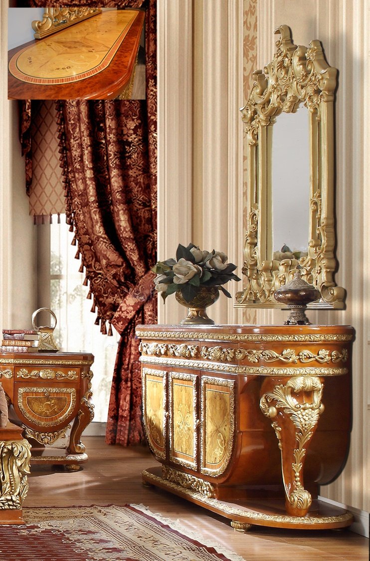 Dresser in Metallic Golden Tan Finish DR8024 European Traditional Victorian