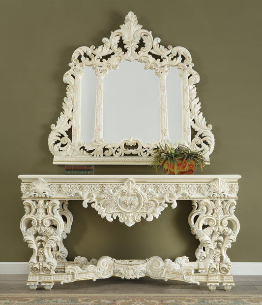 Console Table in White Gloss Finish CON8089 European Traditional Victorian