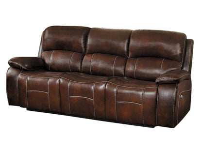 Homelegance Mahala 2PC Power Double Reclining Sofa & Glider Recliner Chair in Brown Top Grain Leather