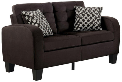 Homelegance Sinclair Park 2PC Sofa & Love Seat in Chocolate Fabric
