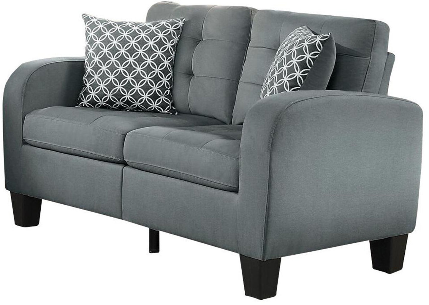 Homelegance Sinclair Park 2PC Sofa & Love Seat in Grey Fabric