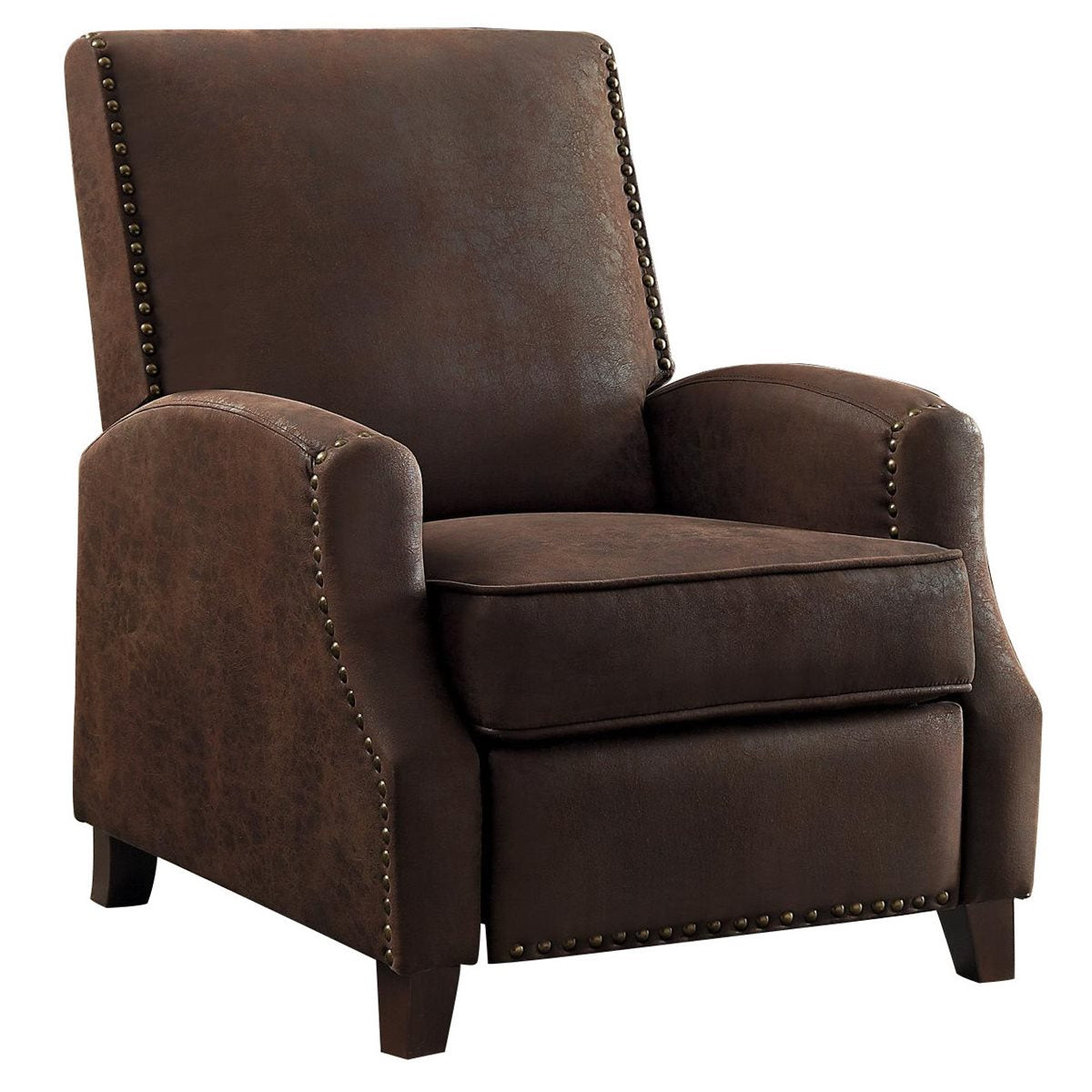 Homelegance Walden Push Back Recliner Chair in Brown Fabric