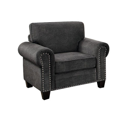 Homelegance Cornelia 3PC Sofa, Love Seat & Chair in Dark Grey Fabric