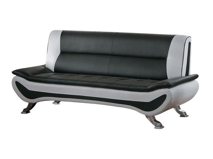 Homelegance Veloce Park 3PC Sofa, Love Seat & Chair in Black & White Leather