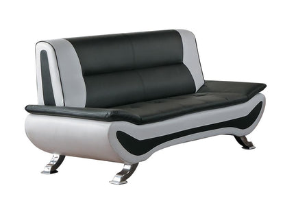 Homelegance Veloce Park Love Seat in Black & White Leather