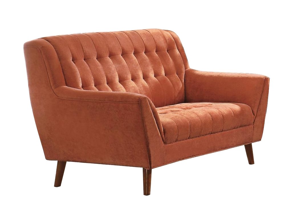 Homelegance Erath 2PC Love Seat & Chair in Orange Fabric