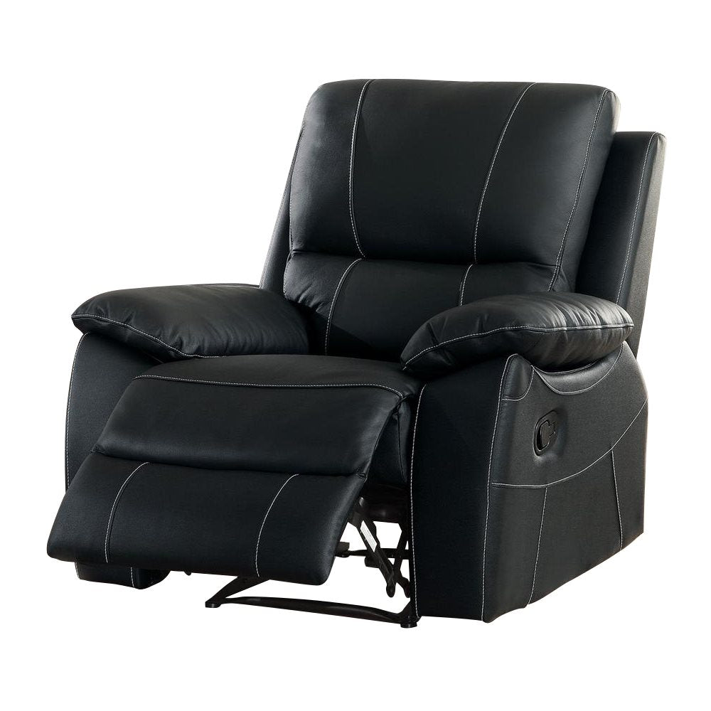 Homelegance Greeley 3PC Double Reclining Sofa, Love Seat & Recliner Chair in Black Leather