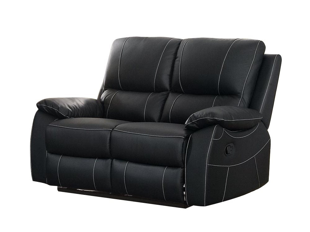 Homelegance Greeley 3PC Double Reclining Sofa, Love Seat & Recliner Chair in Black Leather