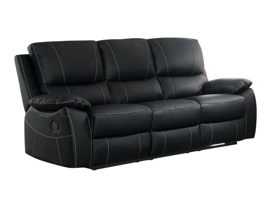 Homelegance Greeley 3PC Double Reclining Sofa, Love Seat & Recliner Chair in Black Leather