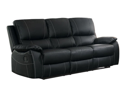 Homelegance Greeley Double Reclining Sofa in Black Leather