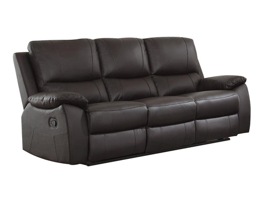 Homelegance Greeley Double Reclining Sofa in Brown Leather