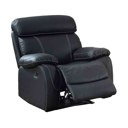 Homelegance Pendu 2PC Double Reclining Sofa & Recliner Chair in Black Leather
