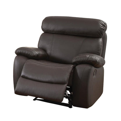 Homelegance Pendu 2PC Double Reclining Love Seat & Recliner Chair in Brown Leather