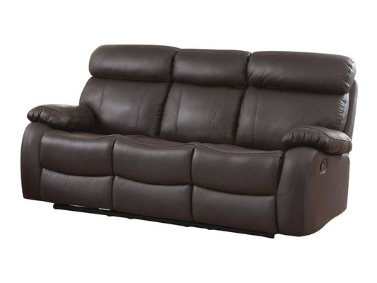 Homelegance Pendu Double Reclining Sofa in Brown Leather
