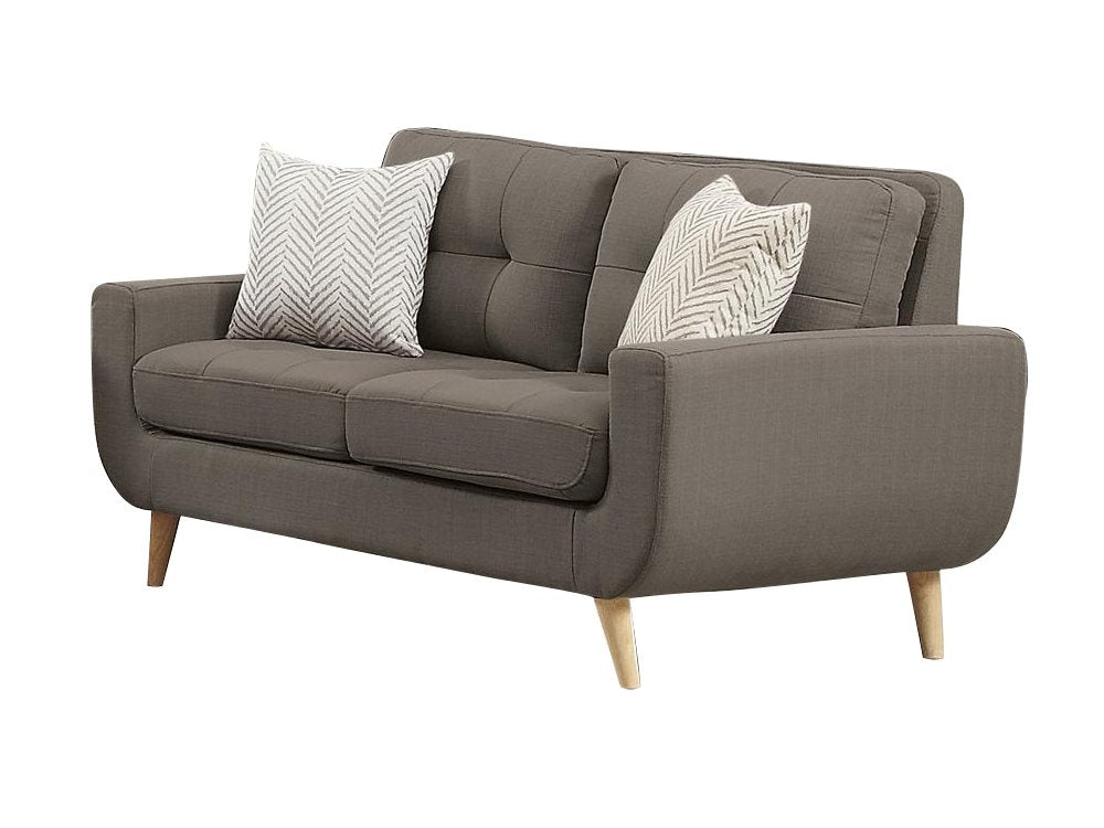 Homelegance Deryn 3PC Sofa, Love Seat & Chair in Grey Fabric