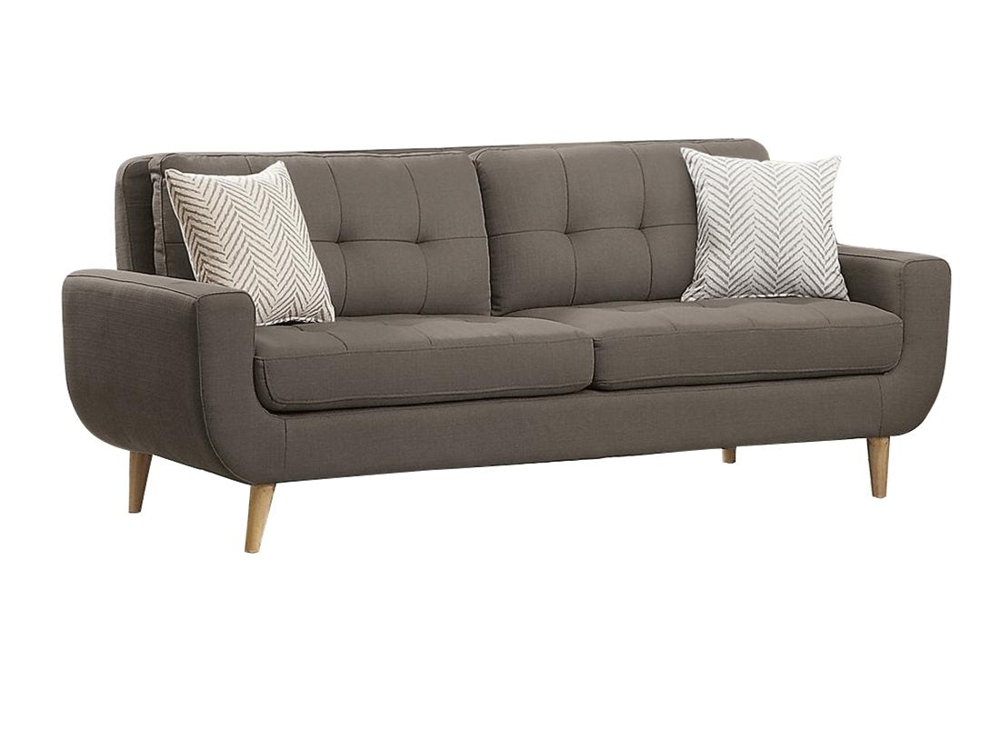 Homelegance Deryn 3PC Sofa, Love Seat & Chair in Grey Fabric