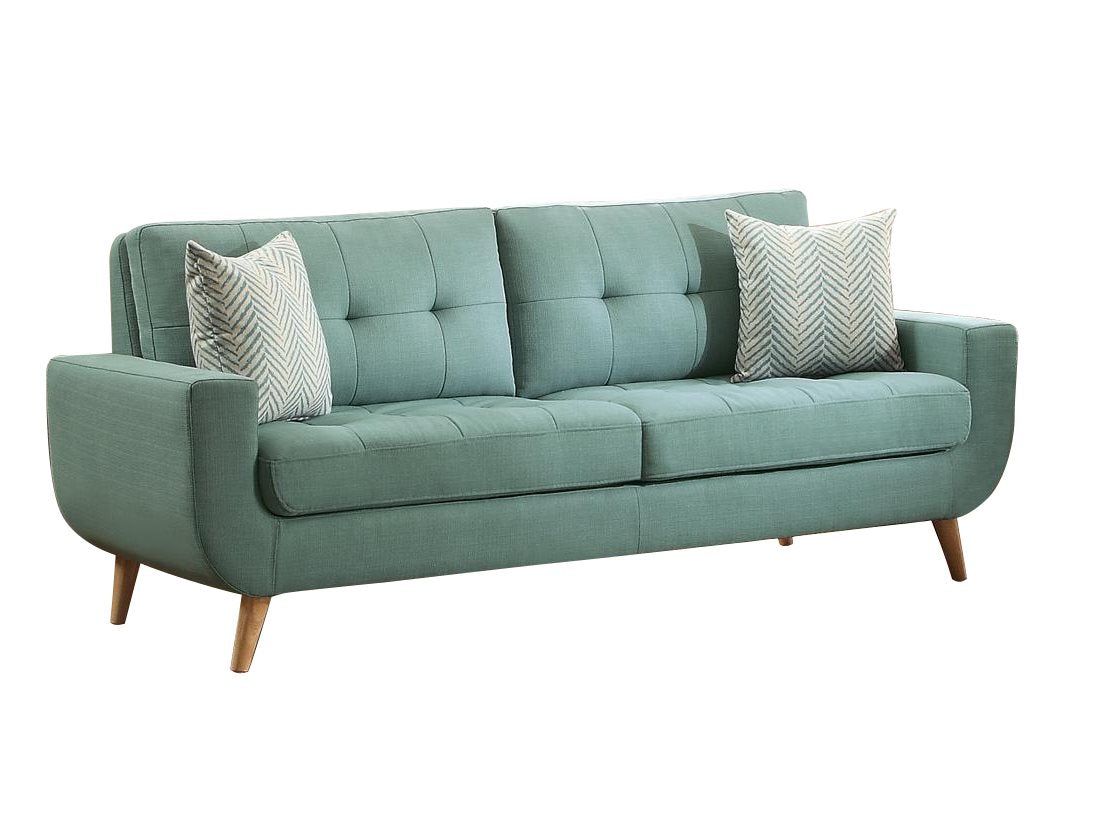 Homelegance Deryn 3PC Sofa, Love Seat & Chair in Teal Fabric