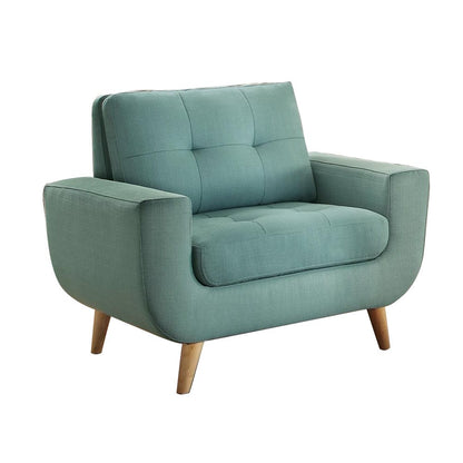 Homelegance Deryn 3PC Sofa, Love Seat & Chair in Teal Fabric