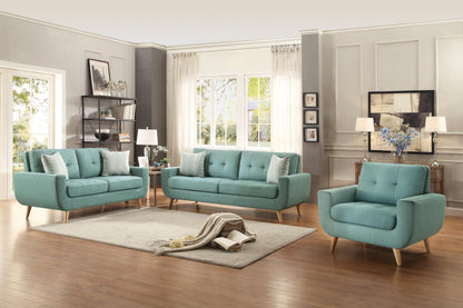 Homelegance Deryn Love Seat in Teal Fabric