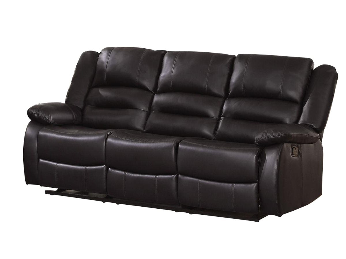 Homelegance Jarita 3PC Double Reclining Sofa, Love Seat & Recliner Chair in Brown Leather