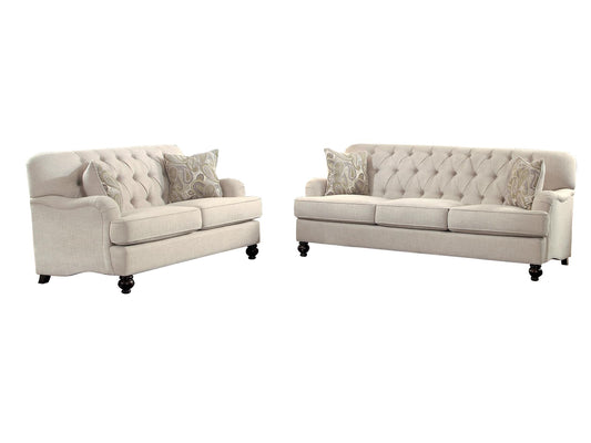 Homelegance Clemencia Park 2PC Sofa & Love Seat in Natural Fabric