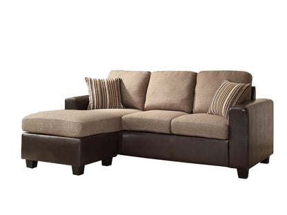 Homelegance Slater Reversible Sofa Chaise in Dark Brown Fabric