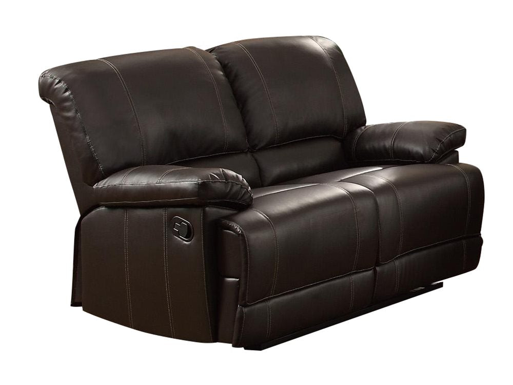 Homelegance Cassville 3PC Set Double Reclining Drop-Down Cup Holder Sofa, Love Seat & Chair in Dark Brown Leather