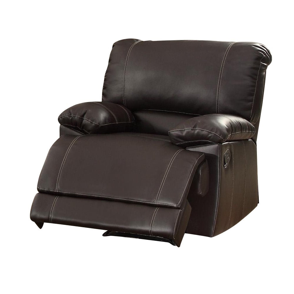 Homelegance Cassville 2PC Set Double Reclining Drop-Down Cup Holder Sofa & Recliner Chair in Dark Brown Leather