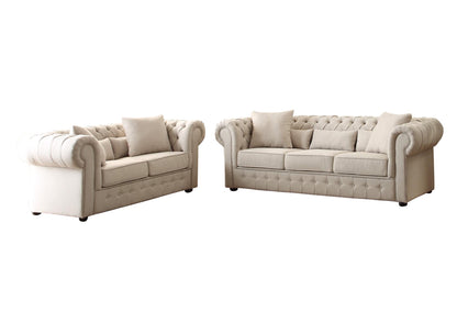 Homelegance Savonburg Park 2PC Set Sofa & Love Seat in Natural Fabric