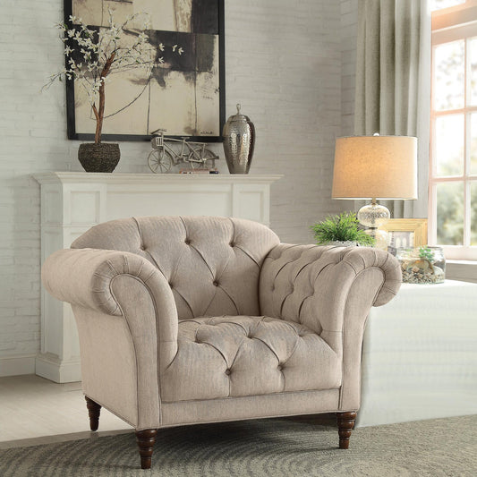 Homelegance St. Claire Park Chair in Neutral Beige Fabric