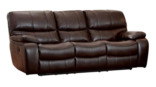 Homelegance All foam Double Reclining Sofa in Leather - Dark Brown