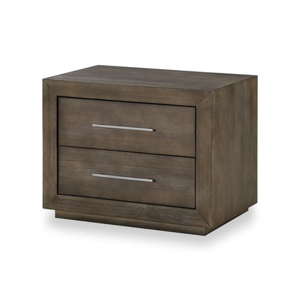 Modus Melbourne Two Drawer Nightstand with USB in Dark Pine