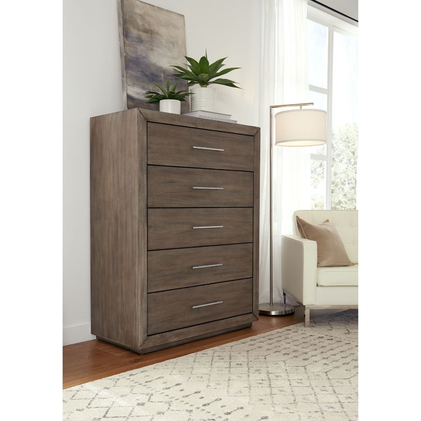 Modus Melbourne Five Drawer Chest in Dark Pine