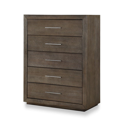 Modus Melbourne 5PC E King Panel Bedroom Set in Dark Pine