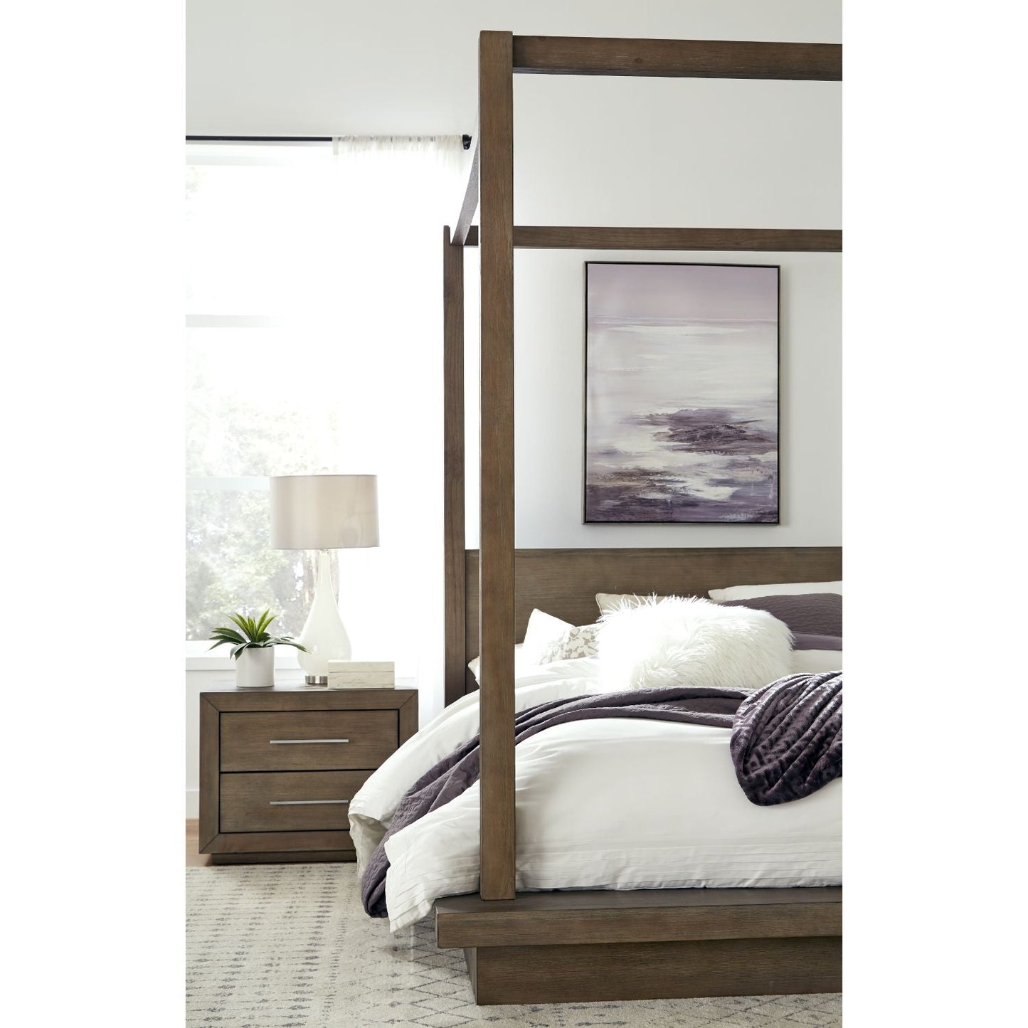 Modus Melbourne King Canopy Bed in Dark Pine