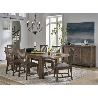 Modus Autumn 6 PC Extending Dining Table Set w Bench in Flint Oak