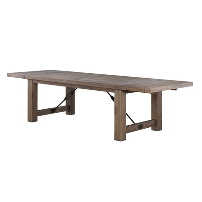 Modus Autumn 6 PC Extending Dining Table Set w Bench in Flint Oak