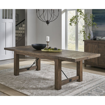 Modus Autumn 4 PC Extending Dining Set w Bench in Flint Oak